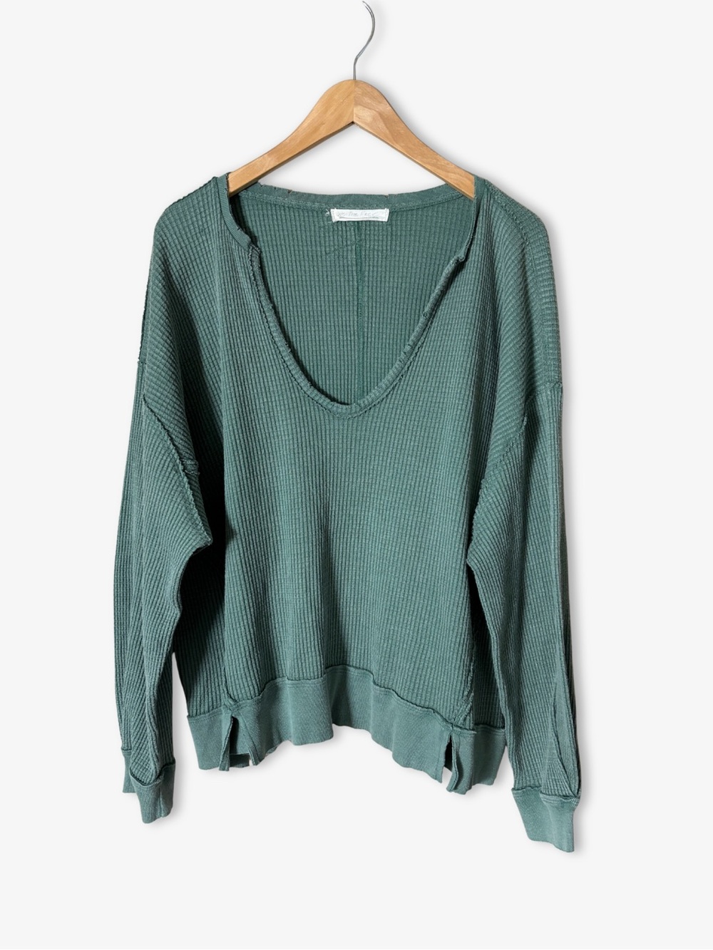 Free People We The Free Buttercup Thermal Top Green Size S Off Duty Granola Girl